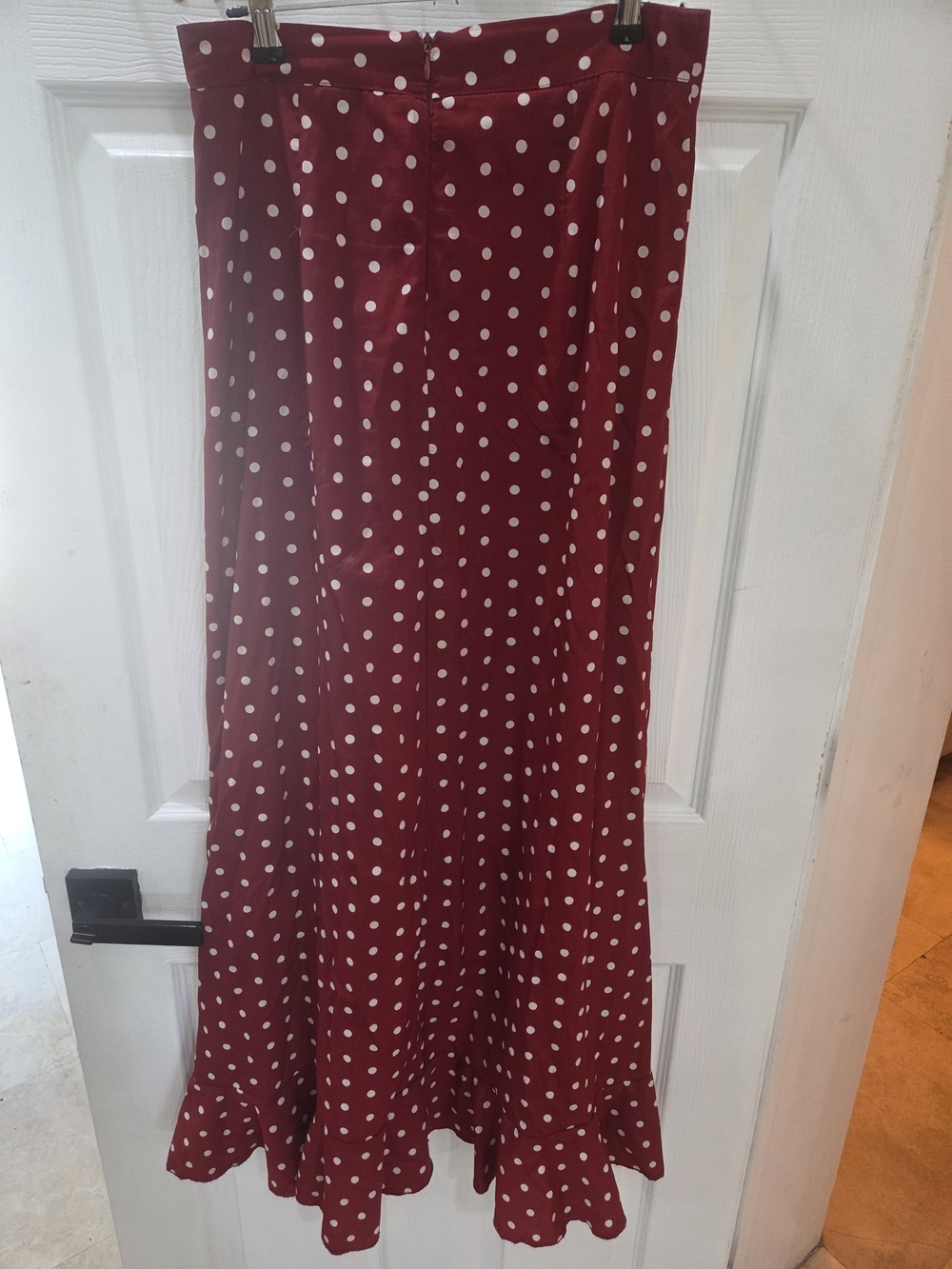 Polka Dot Midi Skirt - Red White
